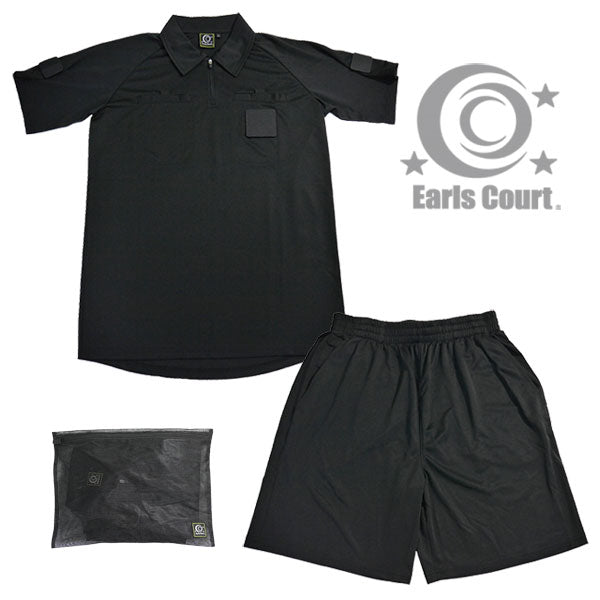 アールズコートEarlsCourtレフリーウェア上下3点セットEC-R001サッカー審判服レフェリーウェア半袖シャツプラパン収納袋