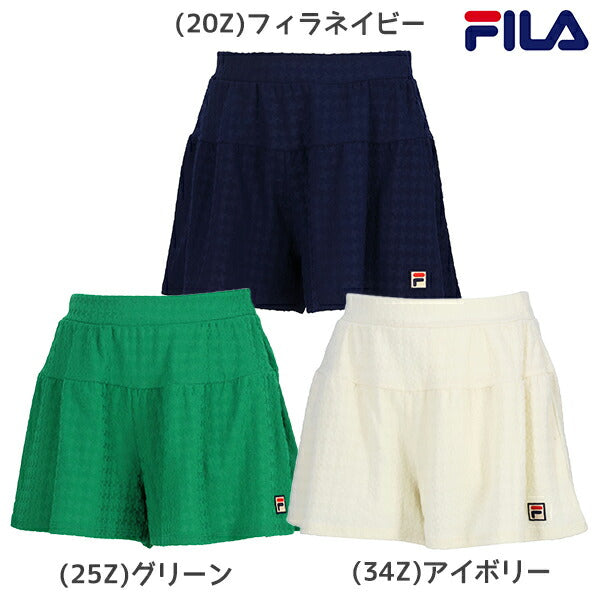 【ショップ限定エントリーでさらに+9倍】FILAフィラテニステニスウェアレディースキュロットパンツパンツフェミニンかわいいレトロ千鳥柄スポーティーEL0031