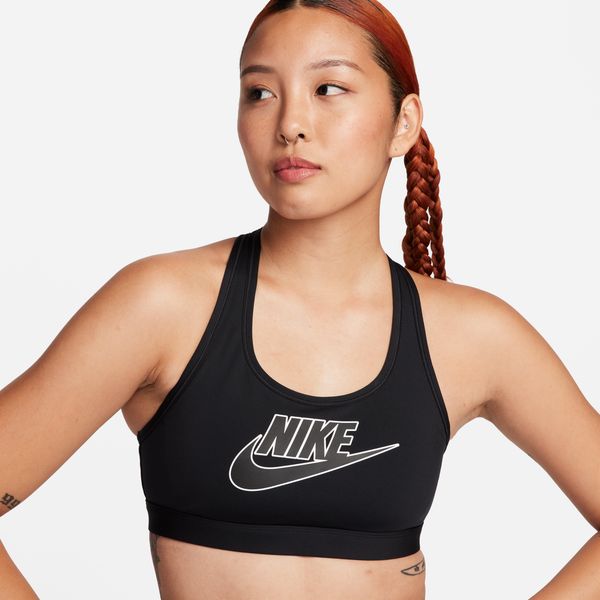 ナイキNIKEレディースインナーウエアスウッシュミディアムサポートFB4081-010ウィメンズパッディドロゴスポーツブラ