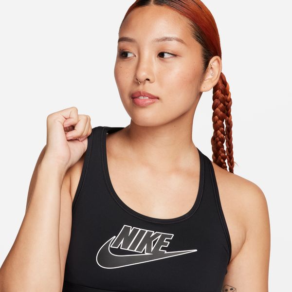 ナイキNIKEレディースインナーウエアスウッシュミディアムサポートFB4081-010ウィメンズパッディドロゴスポーツブラ