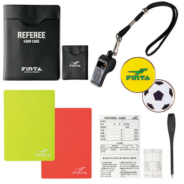 【ネコポス送料無料】フィンタFINTAレフェリースターターセットBセットFT5990サッカー審判用品カードケース記録用紙えんぴつトスコインホイッスル