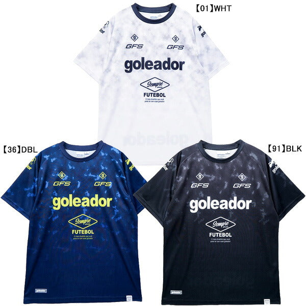 【ネコポス送料無料】ゴレアドールgoleadorジュニアフォッグ柄プラクティスシャツG-2680サッカーフットサルプラシャツ半袖練習着子供用
