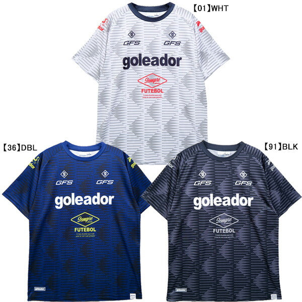 【ネコポス送料無料】ゴレアドールgoleadorジオメトリックスムースプラクティスシャツG-2681サッカーフットサルプラシャツ半袖練習着大人子供