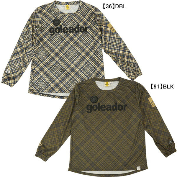 【ネコポス送料無料】ゴレアドールgoleador昇華タータンプラシャツL/SGD-167サッカーフットサルプラシャツ長袖練習着メンズ