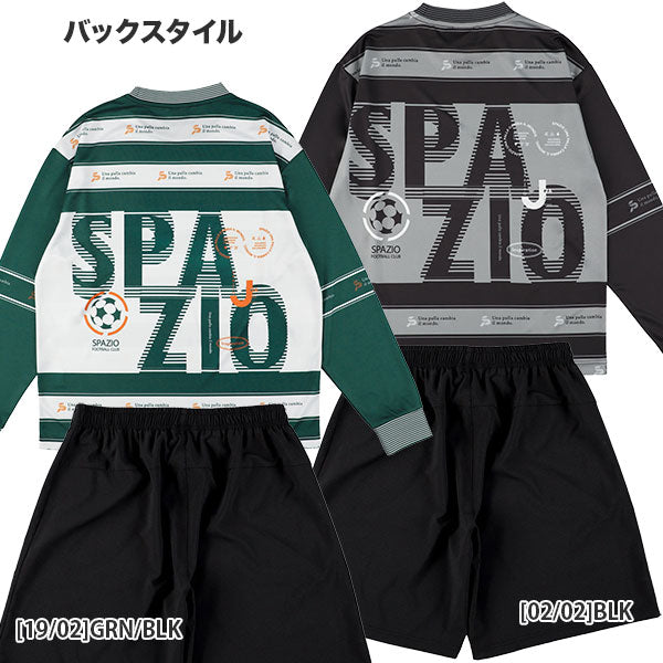 【ショップ限定エントリーでさらに+9倍】【上下セット】スパッツィオspazio長袖ボーダープラシャツメッシュプラパンセットGE1005/GE1023サッカーフットサルプラクティスセットメンズ