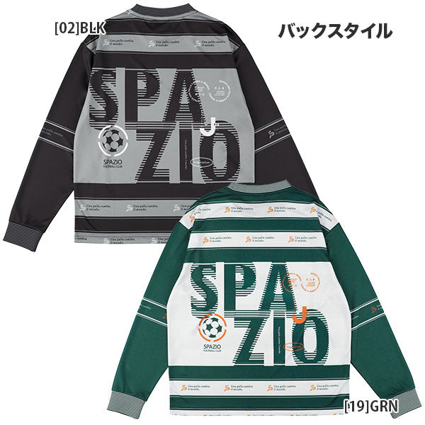 【ネコポス送料無料】スパッツィオspazioオーバーサイズ長袖ボーダープラシャツGE1005サッカーフットサル練習着メンズ