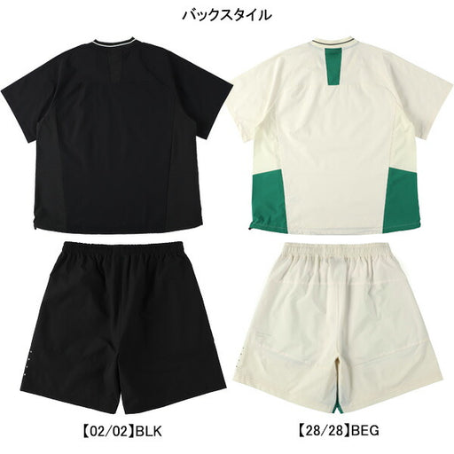 【上下セット】スパッツィオSpazioVネック切り替え半袖ピステプラパン上下GE1058-BT0284サッカーフットサルメンズ