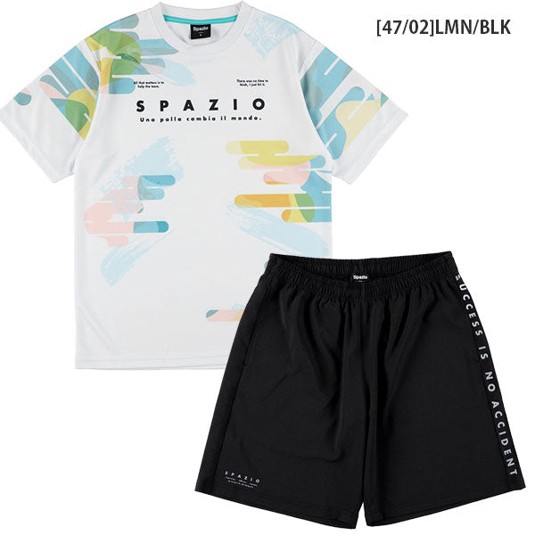 【上下セット】スパッツィオSpazioグラウンドブラシプラシャツメッシュプラパンGE1110/GE1023サッカーフットサルプラクティスセットメンズ