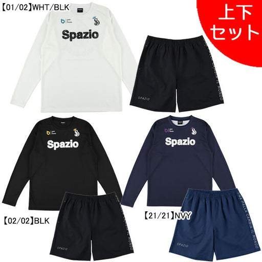 【上下セット】スパッツィオSpazioロゴスケッチロンプラ脇パネルプラパン2GE1116-GE1086サッカーフットサル練習着メンズ