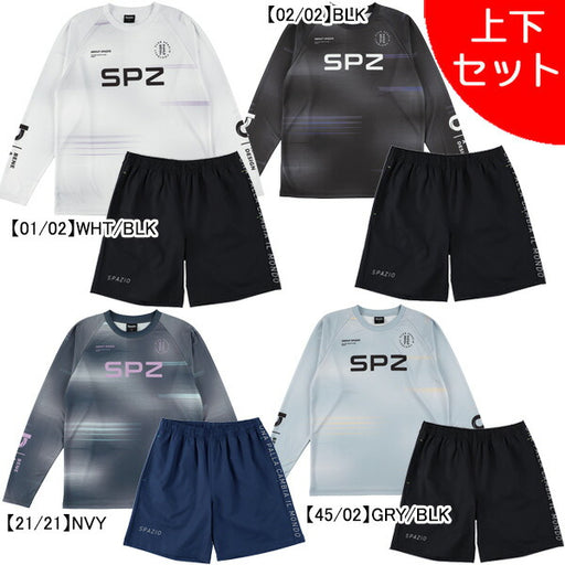 【上下セット】スパッツィオSpazioブラードラインロンプラ脇パネルプラパン2GE1120-GE1086サッカーフットサル練習着メンズ