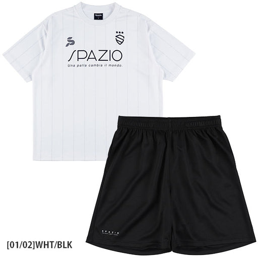 【上下セット】スパッツィオSpazioストライプオーバーサイズプラTシャツプラパンGE1145/GE1161サッカーフットサルプラクティスセットメンズ