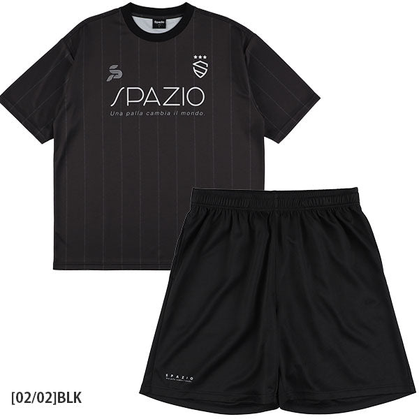 【上下セット】スパッツィオSpazioストライプオーバーサイズプラTシャツプラパンGE1145/GE1161サッカーフットサルプラクティスセットメンズ