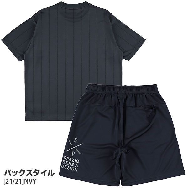 【上下セット】スパッツィオSpazioストライプオーバーサイズプラTシャツプラパンGE1145/GE1161サッカーフットサルプラクティスセットメンズ