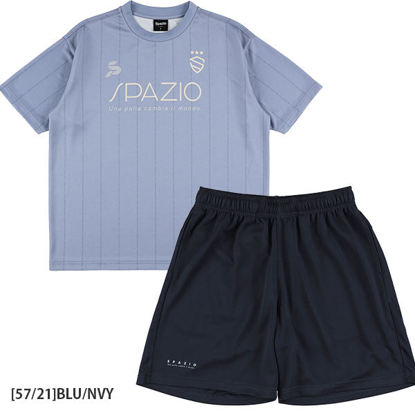 【上下セット】スパッツィオSpazioストライプオーバーサイズプラTシャツプラパンGE1145/GE1161サッカーフットサルプラクティスセットメンズ