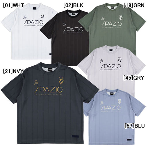 【ネコポス対応可】スパッツィオSpazioストライプオーバーサイズプラTシャツGE1145サッカーフットサル半袖プラクティスシャツメンズ