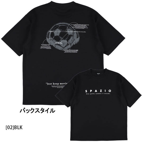 【ネコポス対応可】スパッツィオSpazioジュニアバックボールオーバーサイズプラTシャツGE1149サッカーフットサル半袖プラクティスシャツ子供用