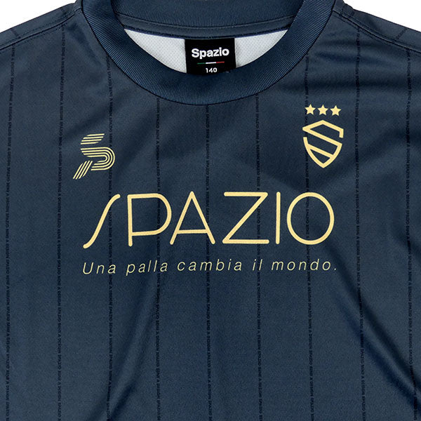【ネコポス対応可】スパッツィオSpazioジュニアストライプオーバーサイズプラTシャツGE1152サッカーフットサル半袖プラクティスシャツ子供用