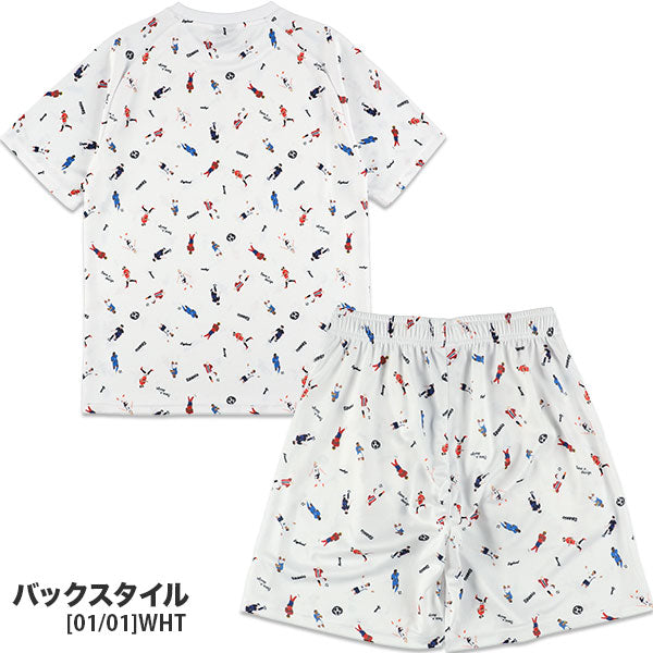 【上下セット】スパッツィオSpazioレジェンド総柄プラシャツ2プラパン2GE1155/GE1156サッカーフットサルプラクティスセットメンズ