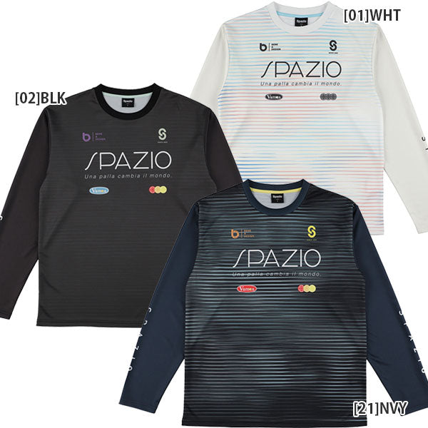 【ネコポス対応可】スパッツィオSpazioヘアラインユニフォームロンプラGE1167サッカーフットサルプラクティスシャツ長袖メンズ