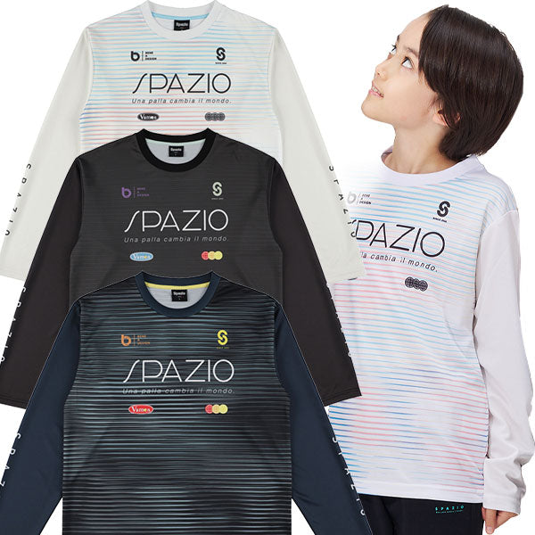 【ネコポス対応可】スパッツィオSpazioジュニアJr.ヘアラインユニフォームロンプラGE1183サッカーフットサルプラクティスシャツ長袖子供用