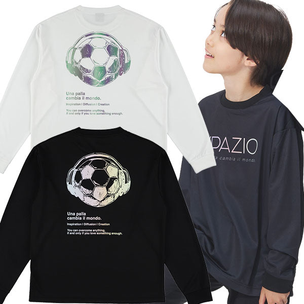 【ネコポス対応可】スパッツィオSpazioジュニアJr.ボールヘッドフォンOVSロンプラGE1186サッカーフットサルプラクティスシャツ長袖子供用