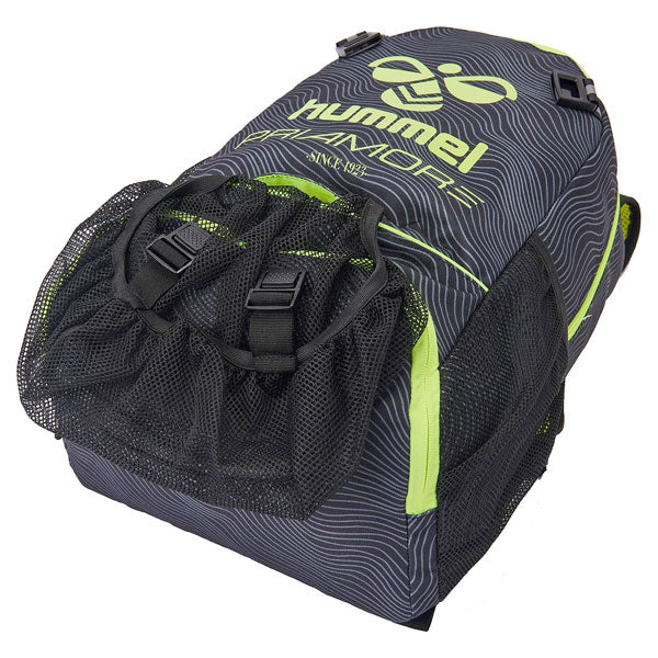 【送料無料】ヒュンメルhummelプリアモーレジュニアバックパックHFB8052サッカーフットサルシューズポケットボールネット付き