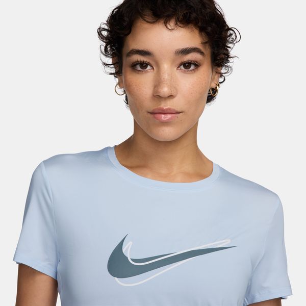 【ネコポス送料無料】ナイキNIKEレディースランニングTシャツナイキASWNKONESWSHHBRDFSSDri-FITショートスリーブブルー