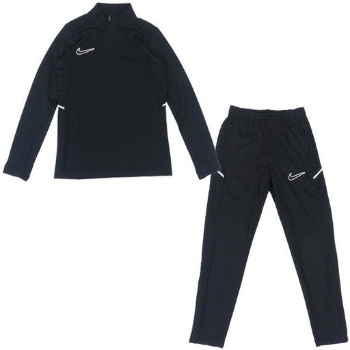 【上下セット】ナイキNIKEジュニアアカデミーDri-FITロングスリーブ1/4ジップドリルトップパンツ上下HJ3721-HJ3720サッカーフットサル黒子供用
