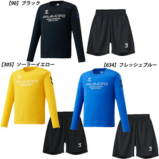 ヒュンメルhummelプリアモーレ長袖プラクティスシャツパンツ上下セットジュニアHJP7202SP
