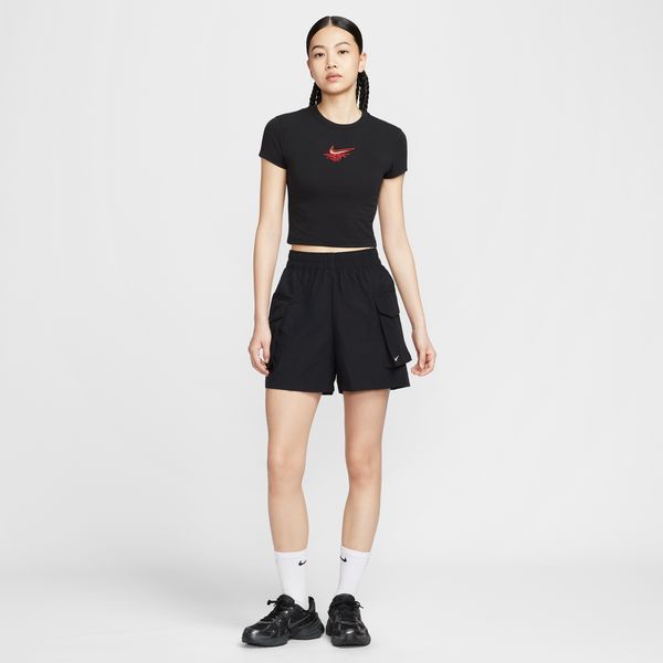 【ショップ限定エントリーでさらに+9倍】ナイキNIKEナイキレディースショートパンツナイキASWNSWESSNTLWVNHR5Cハイウエスト13cmブラック