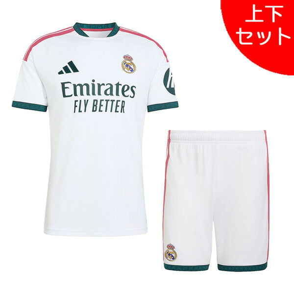 【上下セット】レアルマドリードRMD2026-27レプリカホームユニフォーム半袖ショーツ上下ID019-MCE53サッカーホワイトアディダスadidas