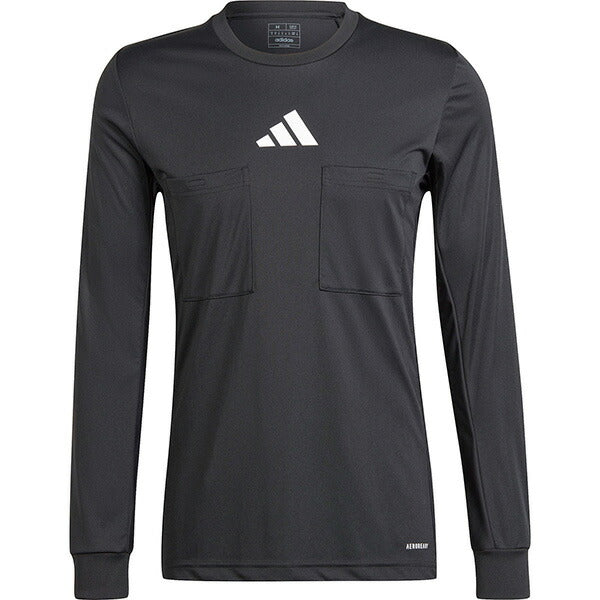 アディダスadidas2024レフェリー長袖シャツIFC20サッカーフットサル審判レフリーウェア胸ポケットブラックメンズ