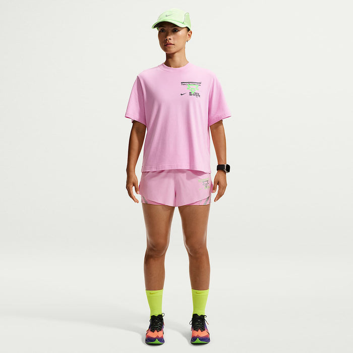 ナイキNIKEランニングTシャツスウィフトDri-FITランニングTシャツ半袖レディース大人吸汗速乾グラフィックコットン混ルーズフィットIM8894-621