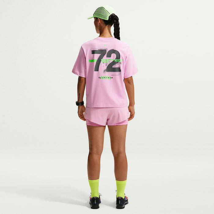 ナイキNIKEランニングTシャツスウィフトDri-FITランニングTシャツ半袖レディース大人吸汗速乾グラフィックコットン混ルーズフィットIM8894-621