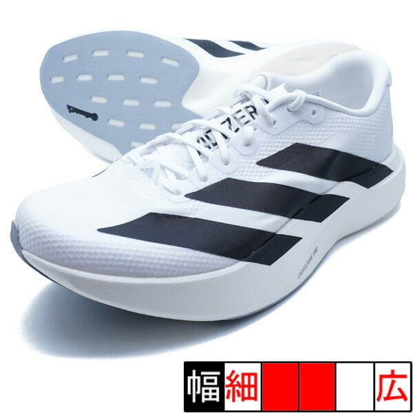 AdizeroEVOSLWOVENMアディダスadidasJR1912ホワイトブラックランニングシューズ