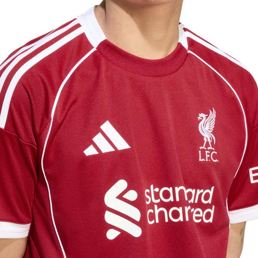 【ショップ限定エントリーでさらに+9倍】リバプールLFC2025-26レプリカホームユニフォームJYF22-JV6423サッカー半袖ストロベリーレッドアディダスadidas