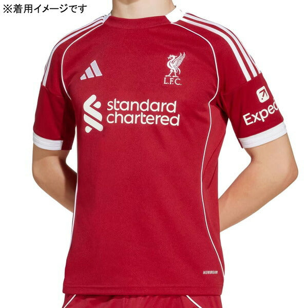 【ショップ限定エントリーでさらに+9倍】リバプールジュニアLFC2025-26レプリカホームユニフォームJYF33-JV6436サッカー半袖子供用レッドアディダスadidas
