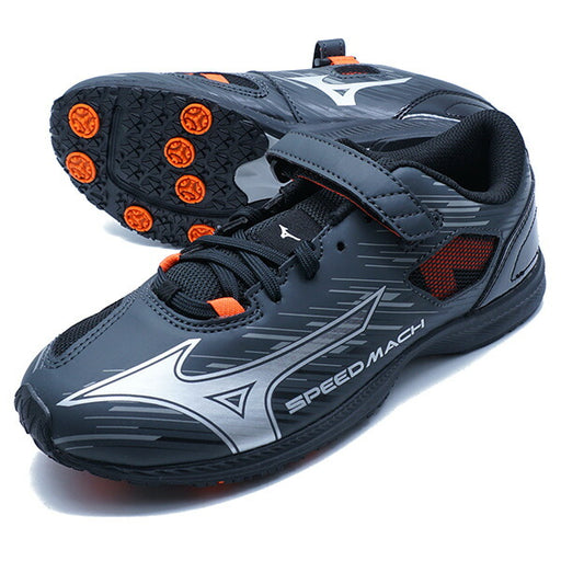 スピードマッハ3ミズノmizunoK1GC2552-01ブラックシルバージュニアランニングシューズベルクロ