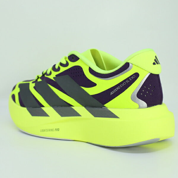 アディダスadidasメンズランニングシューズADIZEROEVOSLEXOMアディゼロエヴォSLEXOマラソンジョギングイエローKI4772