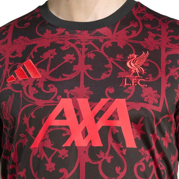 リバプールLFC2025-26プレマッチジャージーKKS46-JV9013サッカーレプリカプラクティスシャツ半袖ブラックアディダスadidas
