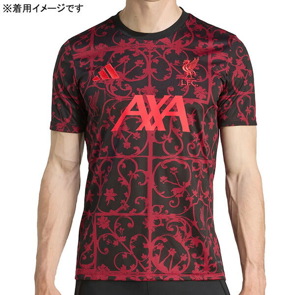 リバプールLFC2025-26プレマッチジャージーKKS46-JV9013サッカーレプリカプラクティスシャツ半袖ブラックアディダスadidas