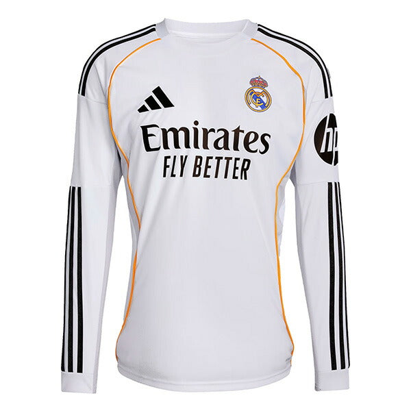 レアルマドリードRMD2025-26レプリカホームユニフォームKPD77-JN8884サッカーホワイト長袖アディダスadidas