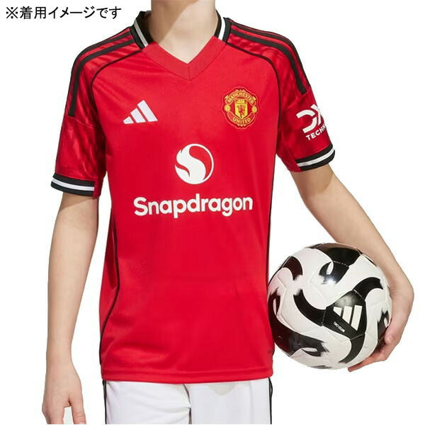 【ショップ限定エントリーでさらに+9倍】マンチェスターユナイテッドジュニアMUN2025-26レプリカホームユニフォームKRA50-JP3013サッカーレッド半袖子供用アディダスadidas