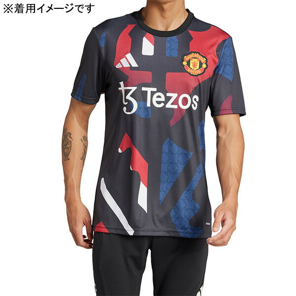 マンチェスターユナイテッドMNU2024-25プレマッチシャツKVI80-JD7147サッカーレプリカプラシャツブラックアディダスadidas