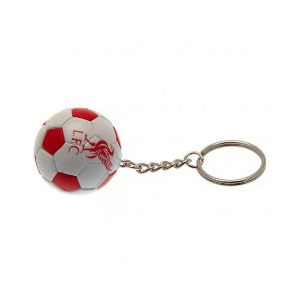 【ネコポス対応可】リバプールオフィシャルボール型キーリングLIV_FOOTBALL_KEYRINGサッカー直径35mmサポーターグッズキーホルダーホワイトレッド
