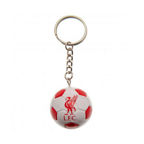 【ネコポス対応可】リバプールオフィシャルボール型キーリングLIV_FOOTBALL_KEYRINGサッカー直径35mmサポーターグッズキーホルダーホワイトレッド