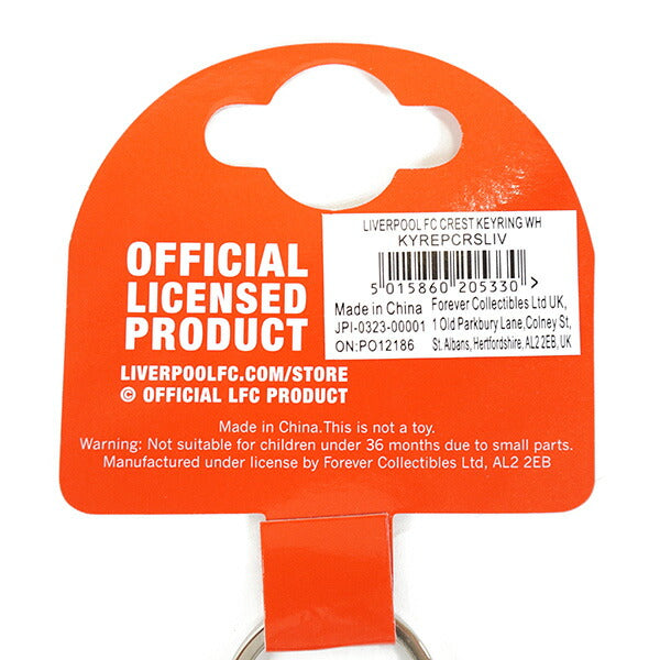 【ネコポス対応可】リバプールオフィシャルキーリングクレストLIV_KEYRINGサッカーキーホルダーエンブレム型サポーターグッズレッド