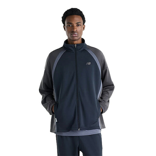 ニューバランスNEWBALANCEトラックジャケットニットトラックジャケットメンズ大人吸湿速乾保温ダブルニットオーバーサイズMJ62T3G4-BK