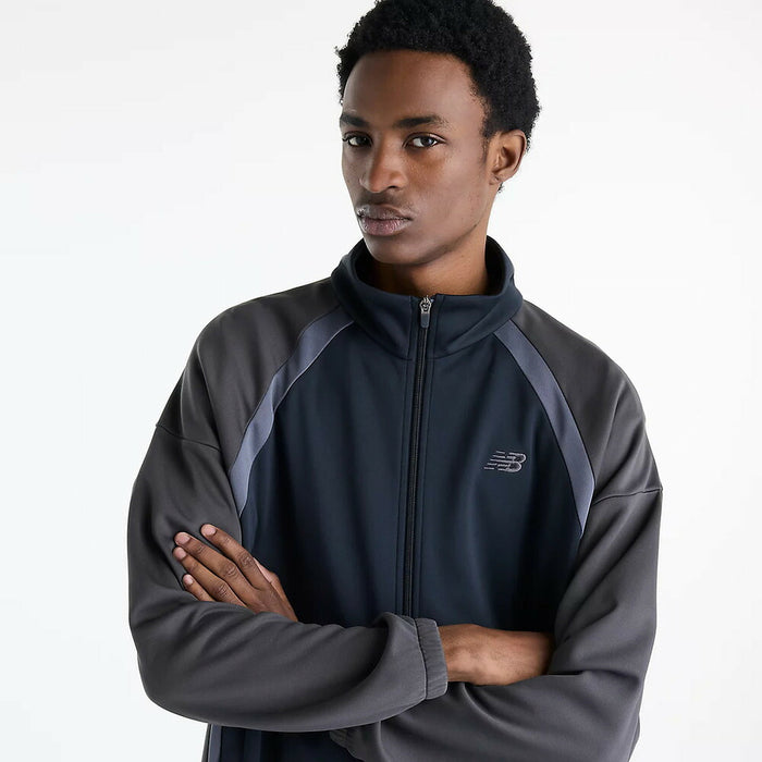 ニューバランスNEWBALANCEトラックジャケットニットトラックジャケットメンズ大人吸湿速乾保温ダブルニットオーバーサイズMJ62T3G4-BK