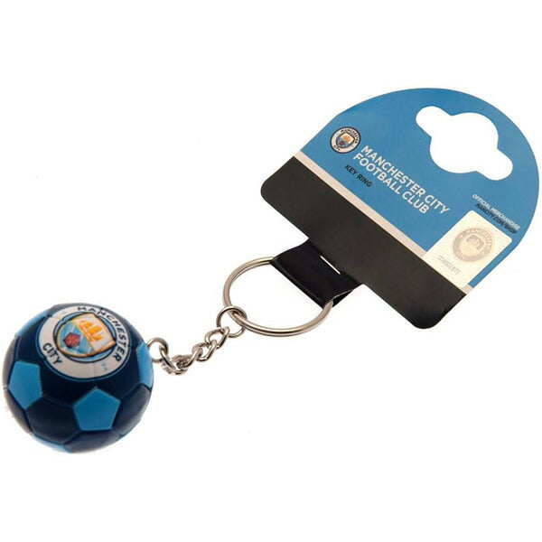 【ネコポス対応可】マンチェスターシティオフィシャルボール型キーリングMNC_FOOTBALL_KEYRINGサッカー直径35mmサポーターグッズキーホルダーネイビー